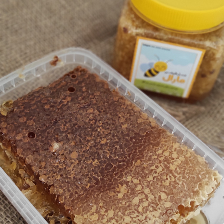 عسل مومدار کوهی خلخال مارال با شهد غالب گون و آویشن طبیعی